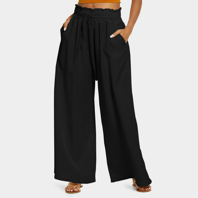 Damen Weitgeschnittene Hose mit elastischem Bund und seitlichen Taschen Drune