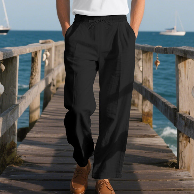Herren Bequeme Strandhose mit verstellbarem Kordelzug Drune