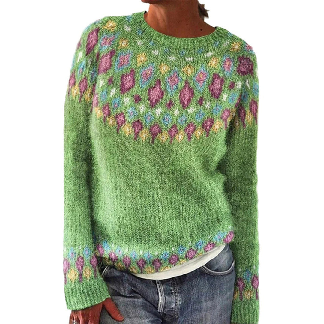 Damen Strickpullover mit lebhaftem Muster und komfortablem Schnitt Drune