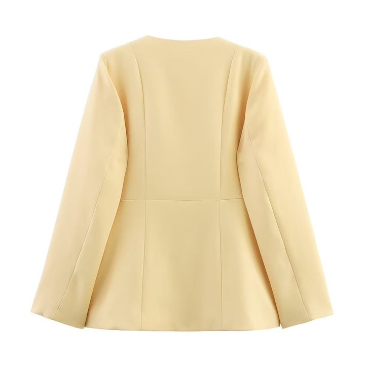 Damen elegante Blazerjacke mit dekorativen Knöpfen und Schnittführung Drune