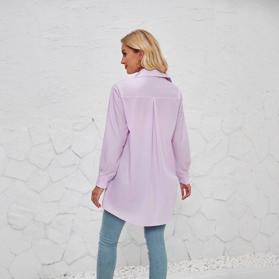 Damen Langarm Blusenhemd mit modernem Schnitt und eleganten Details Drune
