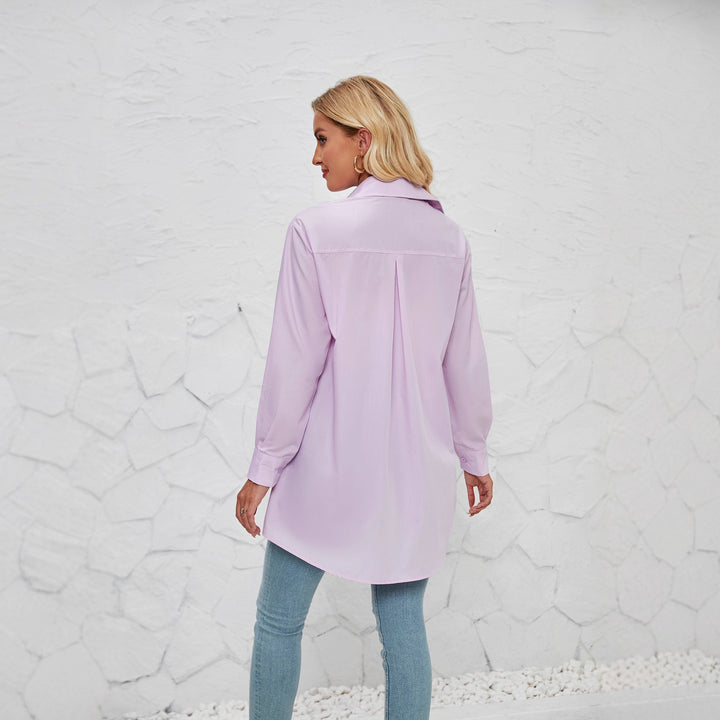Damen Langarm Blusenhemd mit modernem Schnitt und eleganten Details Drune