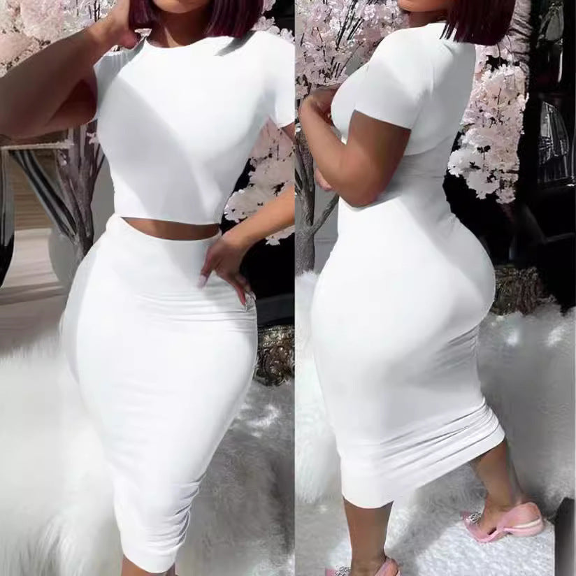 Damen Figurbetontes Kleid-Set mit kurzem Oberteil und Pencil-Rock Drune