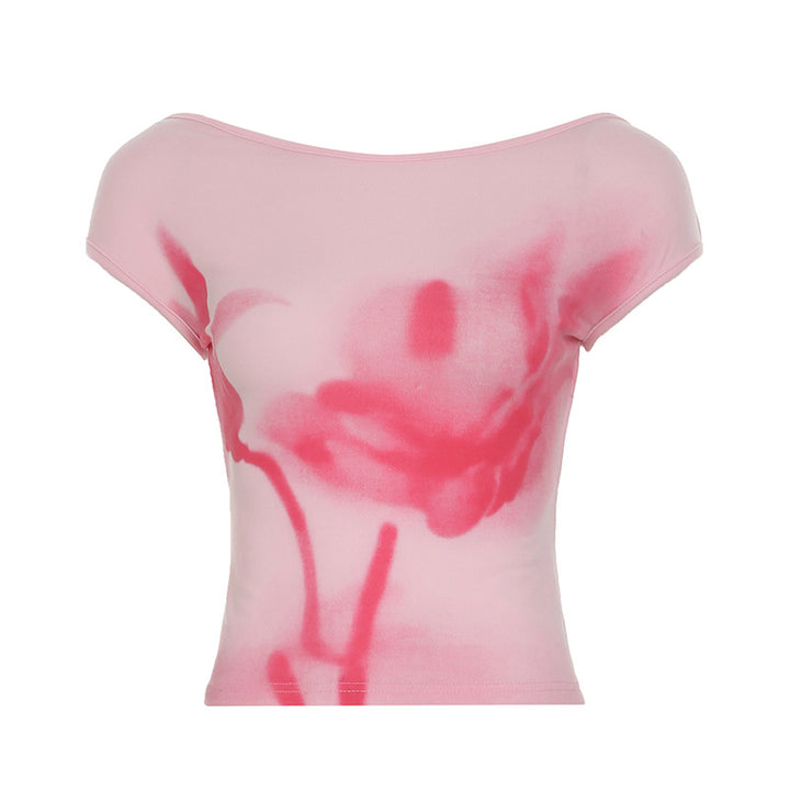 Damen Crop-Top mit floralem Design Drune