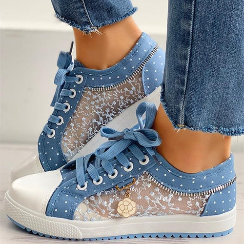 Damen nan lässige Sneaker mit Plateau-Sohle und seitlichem Reißverschluss Drune