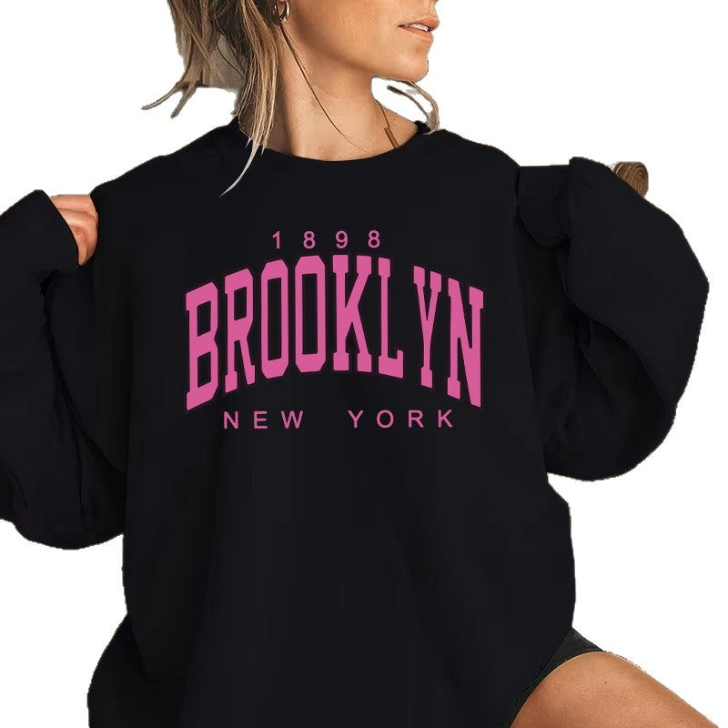 Damen Sweatshirt mit lässigem Brooklyn-Print und komfortablem Schnitt Drune
