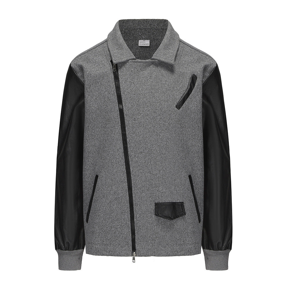 Herren sportlich-elegante Jacke mit Kunstleder-Ärmeln Drune