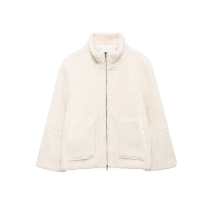 Damen Fleecejacke mit hochschließendem Kragen und Taschen Drune