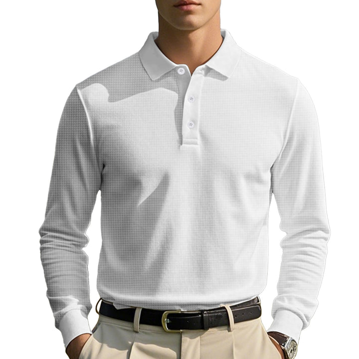 Herren Langarm-Polohemd mit sportlichem Schnitt und atmungsaktiven Materialien Drune