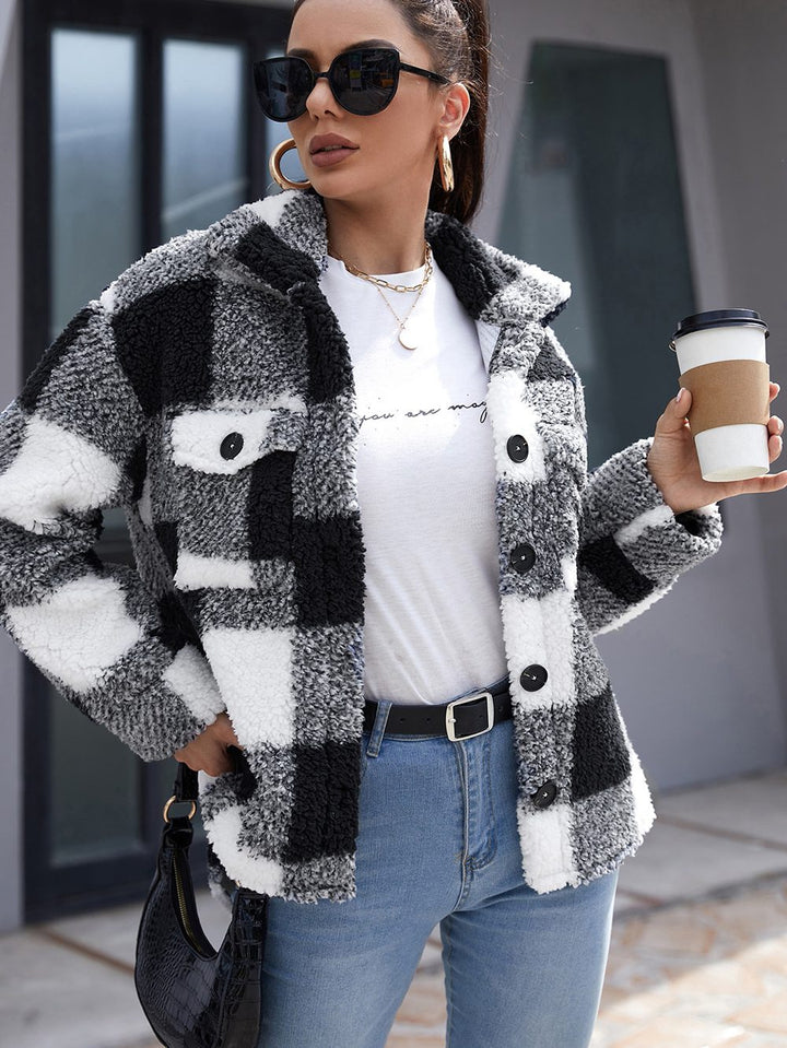 Drune | Button-Down Shacket - Gemütliche Außenschicht - Fleece-Mischung - Legere Herbst- und Winterbekleidung