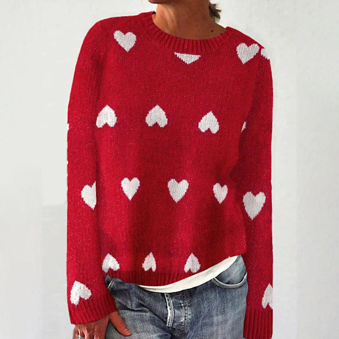 Damen weicher Strickpullover mit einzigartigem Schneeflocken-Stickerei Drune
