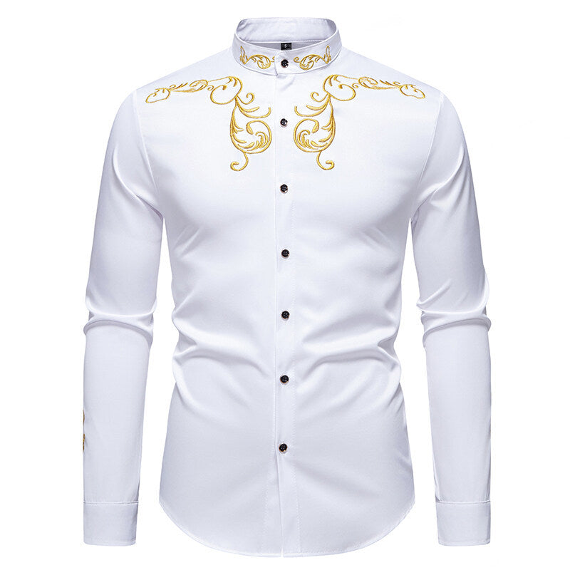 Herren Langarmshirt mit elegantem Stickereidesign Drune