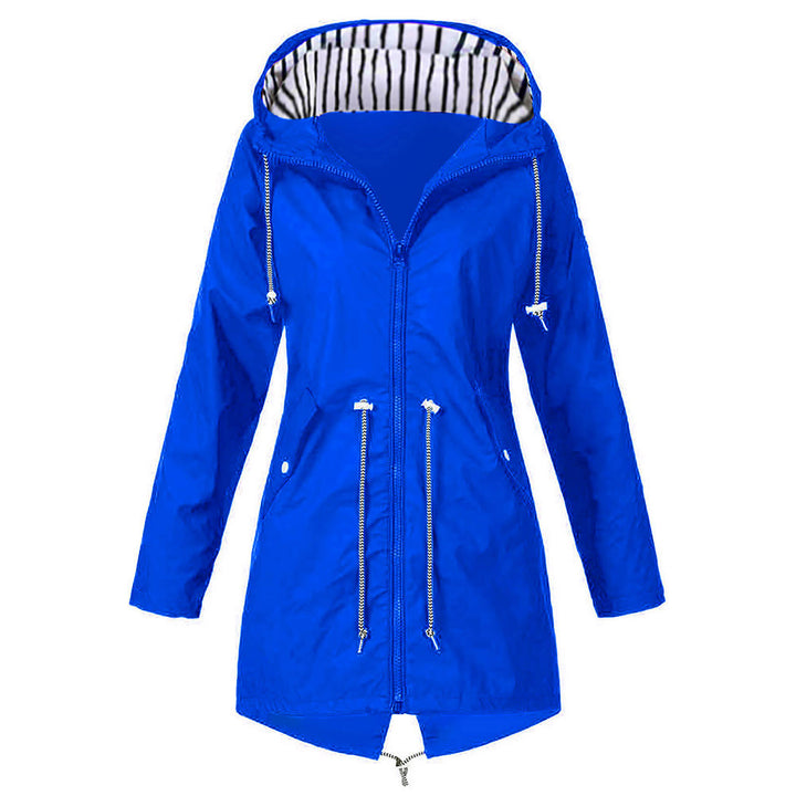 Damen wasserabweisende Freizeitjacke mit verstellbarem Kapuzenkragen und funktionalen Taschen Drune