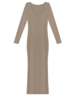 Damen figurbetontes Langarmkleid Drune