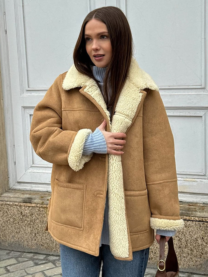 Damen Oversized Kunstfelljacke im lässigen Schnitt Drune