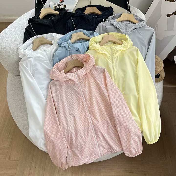 Damen winddichte Übergangsjacke mit verstellbarem Kapuzenkragen Drune