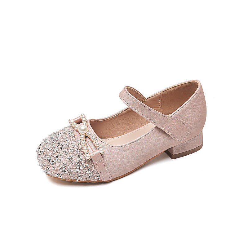 Mädchen Ballerinas mit Perlenschmuck und Glitzer Drune