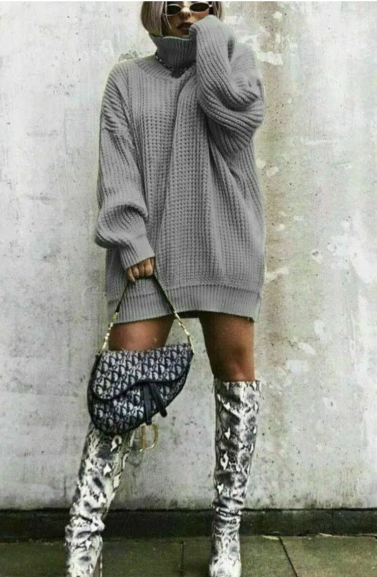 Damen Oversized Strickpullover im modernen Waffelmuster Drune