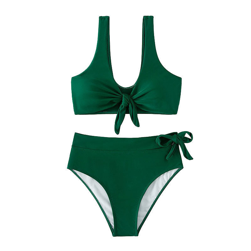 Damen Bikini-Set mit hohem Bund und stylishen Knoten-Details Drune