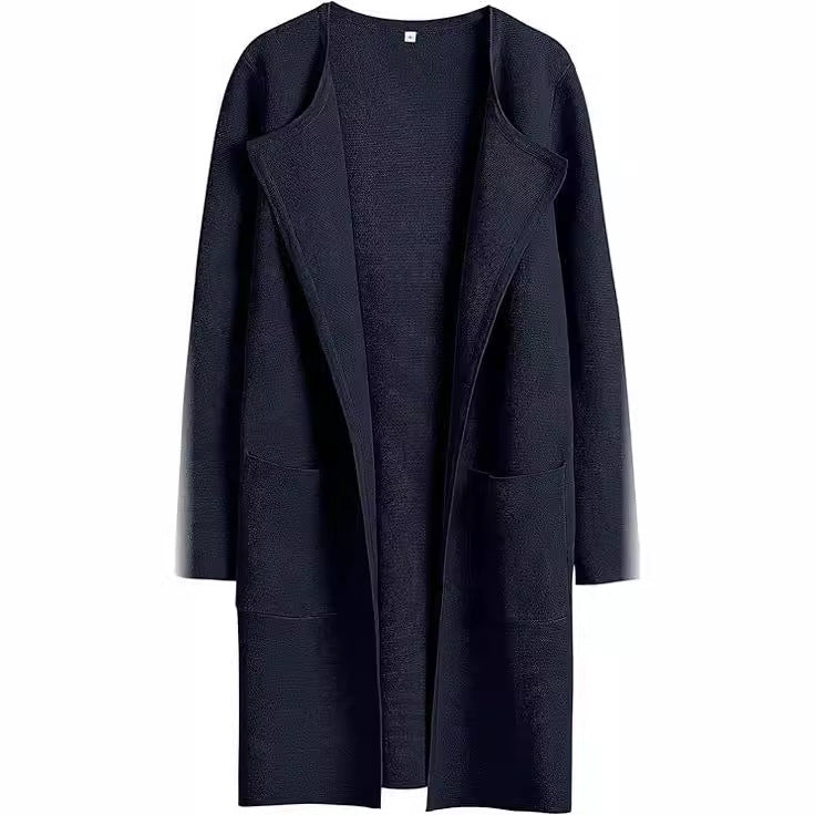 Damen Oversized Strickmantel mit offenen Fronten und praktischen Taschen Drune