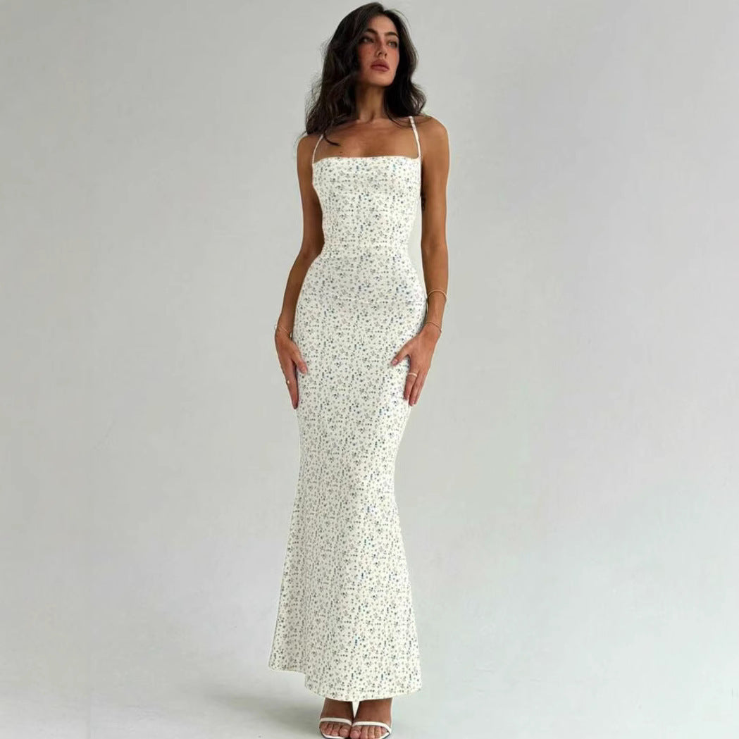 Damen Elegantes Maxikleid mit floralem Muster und schmalem Schnitt Drune