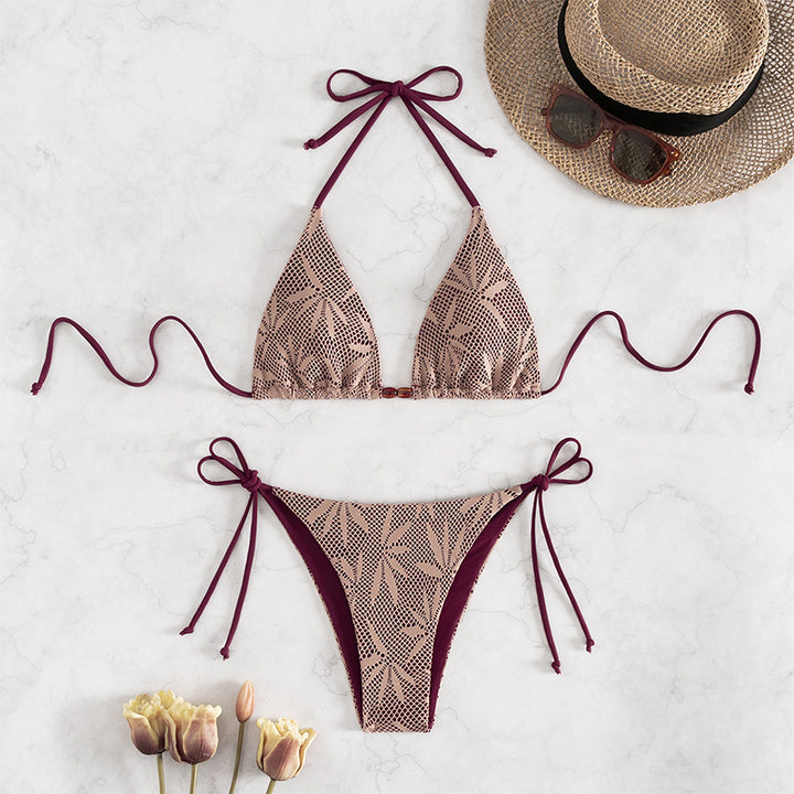 Damen Triangel-Bikini mit stilvollem Häkel-Design Drune