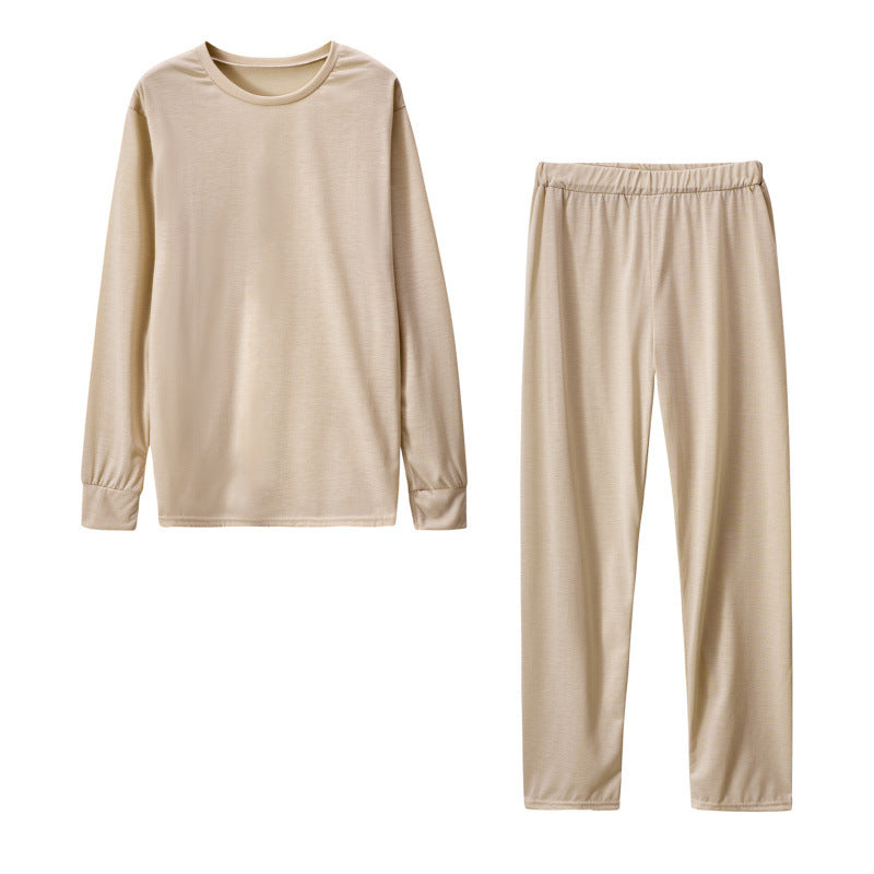 Damen Langarm Schlafanzug Set mit elastischen Hosen Drune