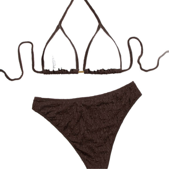 Damen Triangel-Bikini mit raffiniertem Strukturdesign und verstellbaren Trägern Drune