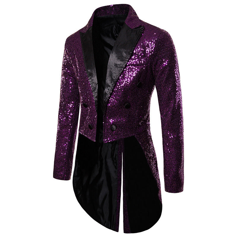 Herren Pailletten-Blazer im eleganten Schnitt mit asymmetrischem Design Drune