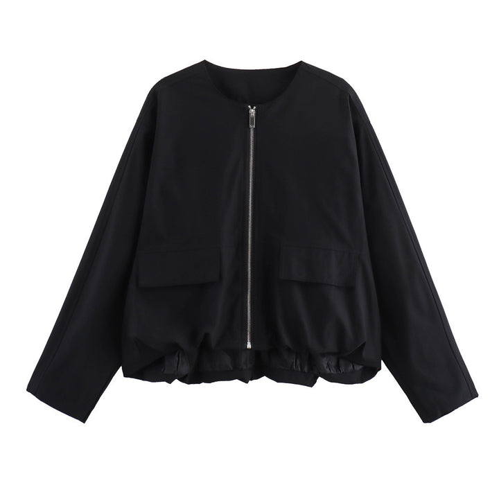 Damen lässige Steppjacke mit praktischen aufgesetzten Taschen und elastischem Bund Drune