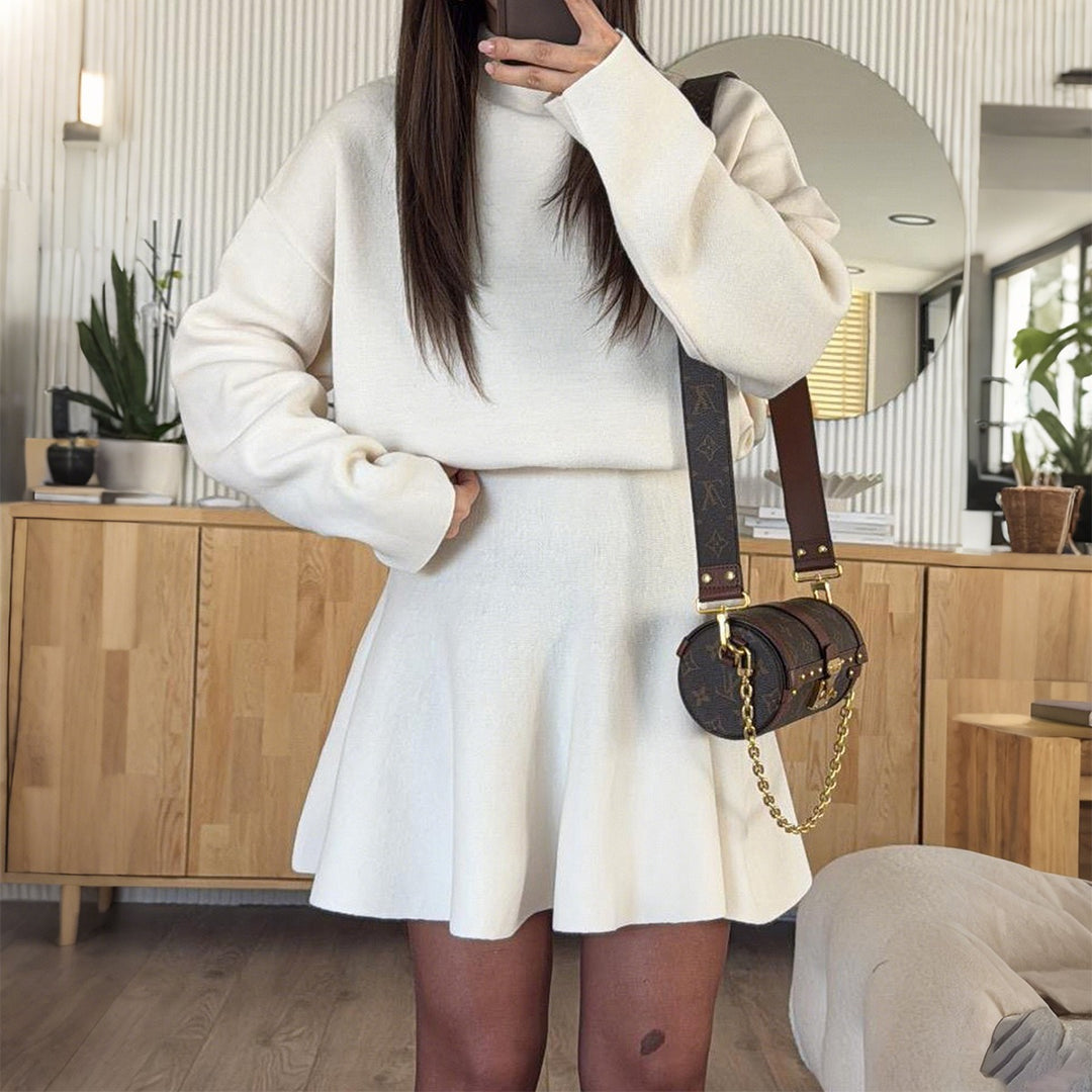 Damen lässiges Sweatshirt-Kleid mit hochtägiger Ärmeln Drune
