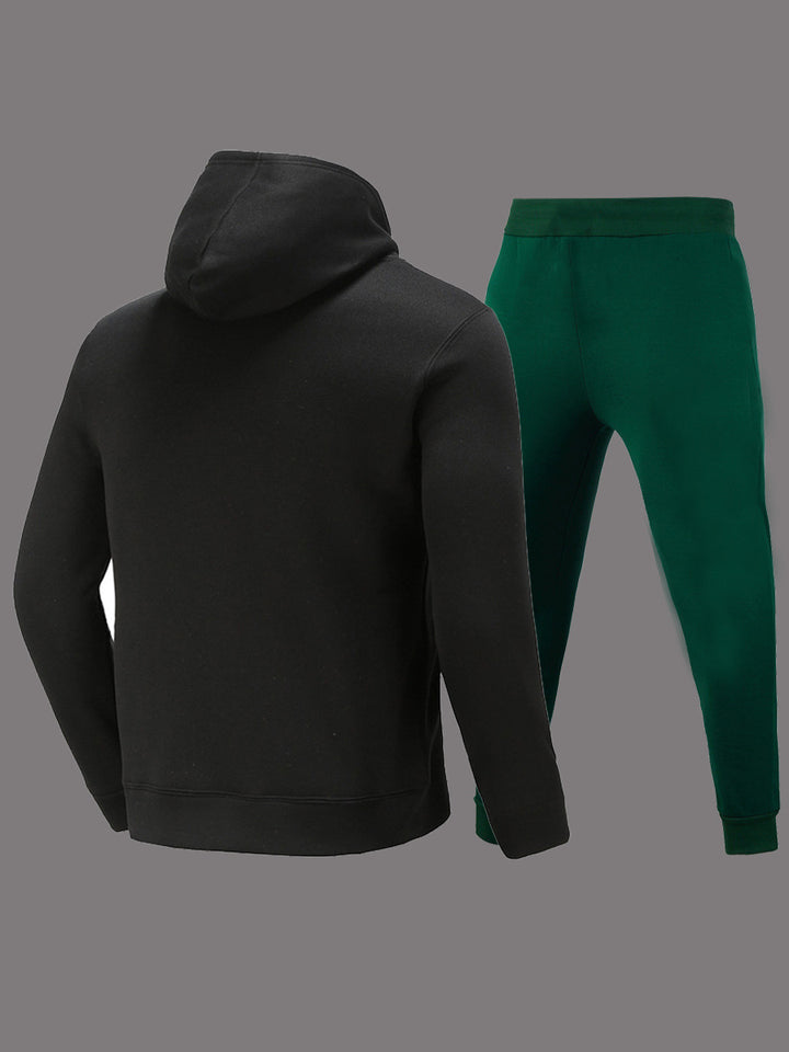 Herren Hoodie- und Jogginghose-Set mit avantgardistischem Grafikdesign und bequemer Passform Drune