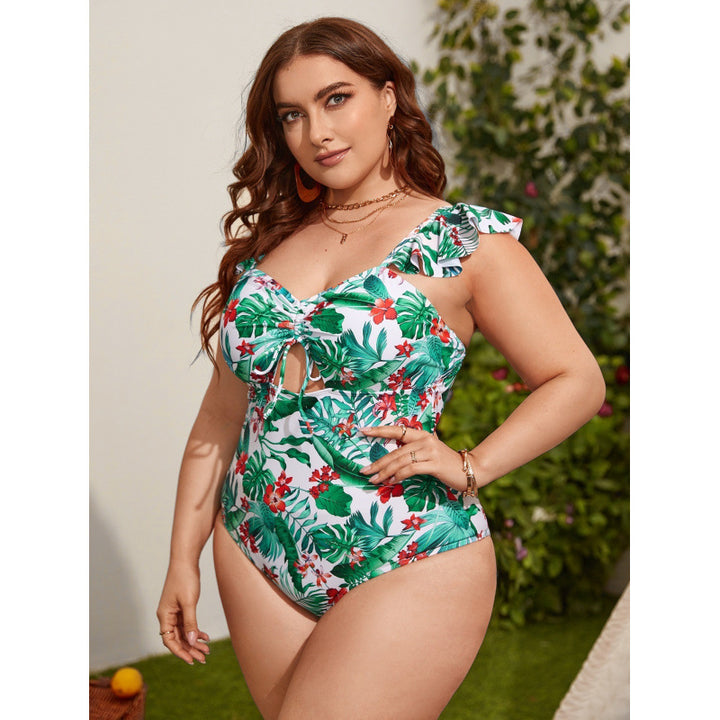 Damen Badeanzug mit Rüschen und modischem Blumenmuster Drune