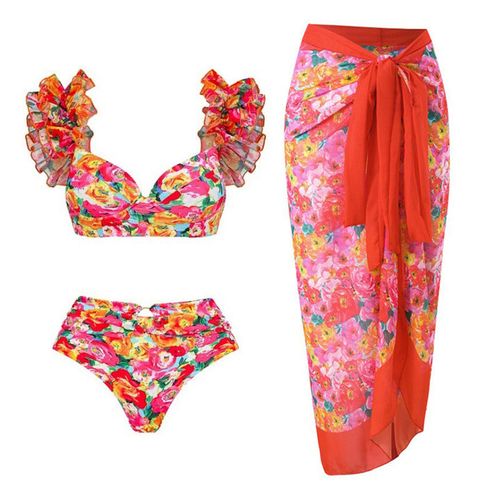 Damen Bikini-Set mit Rüschen und schickem Wickelrock Drune
