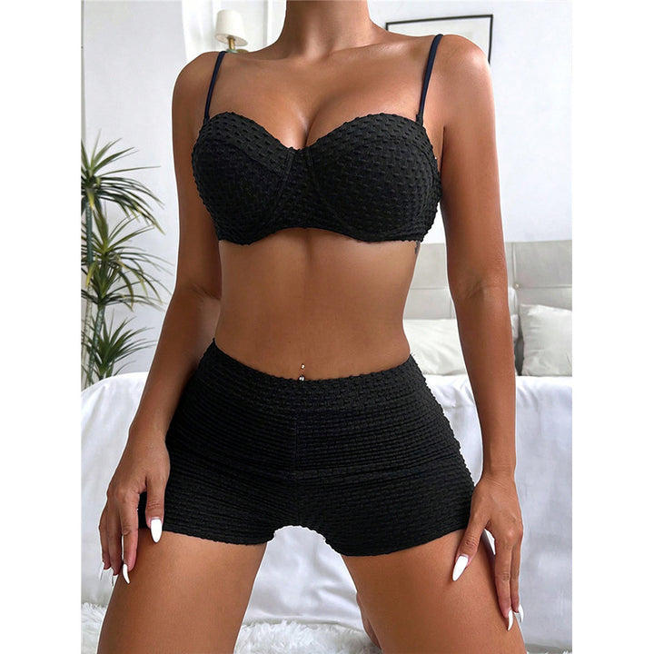 Damen Bikini-Set mit gepolstertem Oberteil und High-Waist Shorts Drune