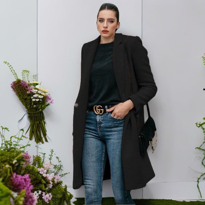 Damen elegante und bequeme Wollmantel Drune