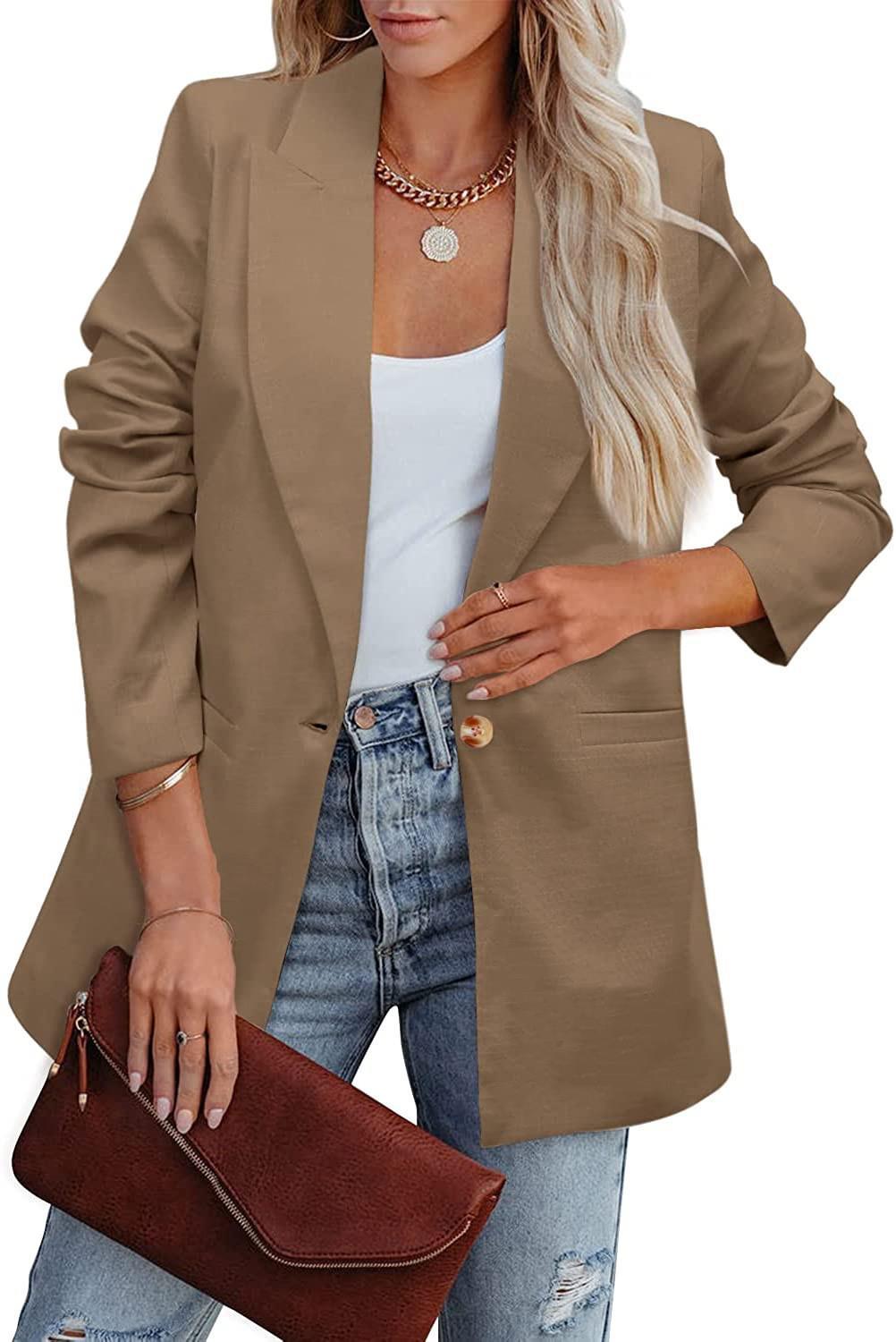 Damen Eleganter Freizeitblazer mit lässigem Schnitt und zwei Taschen Drune