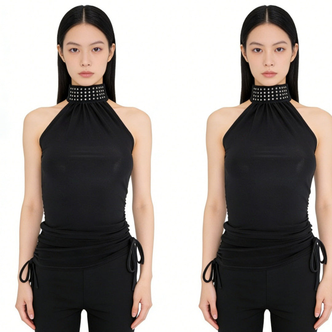 Damen Hochgeschlossenes Top mit Rüschendetails Drune