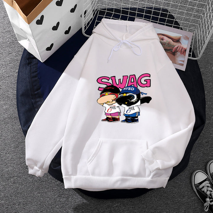 Damen Hoodie mit lustigem Cartoon-Design Drune