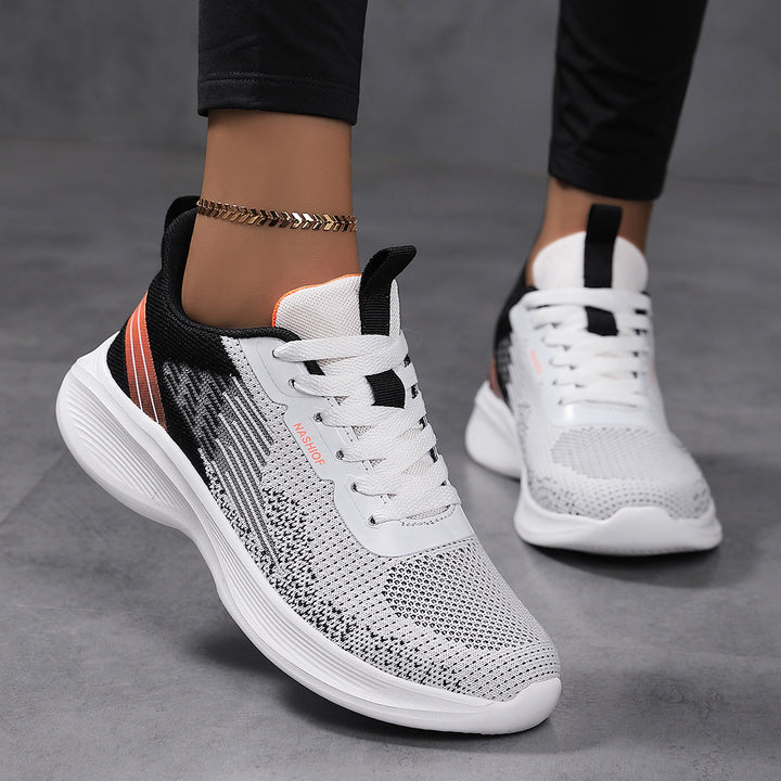 Damen nan federleichte Strick-Walking-Sneaker mit anatomischer Abrollsohle und ultraweicher Komfortinnensohle Drune