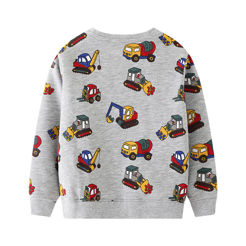 Jungen Sweatshirt mit kreativen Baustellenfahrzeug-Motiven Drune