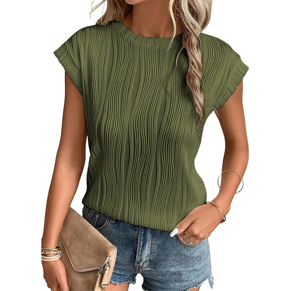 Damen Plissee T-Shirt Drune