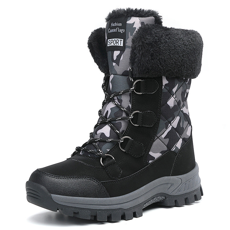 Damen isolierte Winterstiefel mit rutschfestem Profil und kuscheligem Innenfutter Drune