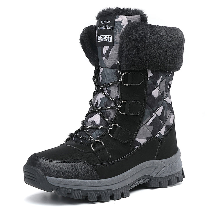Damen isolierte Winterstiefel mit rutschfestem Profil und kuscheligem Innenfutter Drune