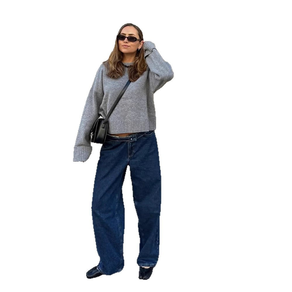 Damen gemütlicher, oversized Strickpullover Drune