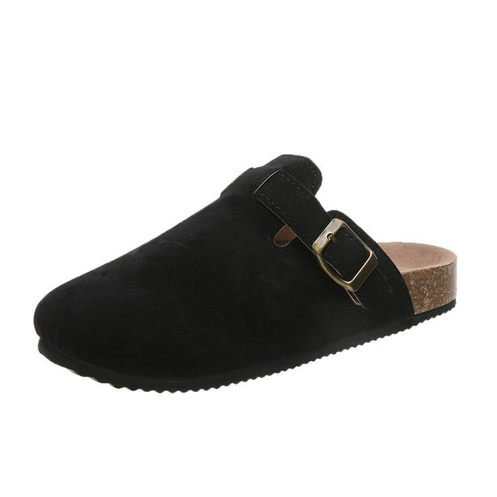 Damen Clogs mit elegantem Lederobermaterial und modischem Schnallen-Design Drune