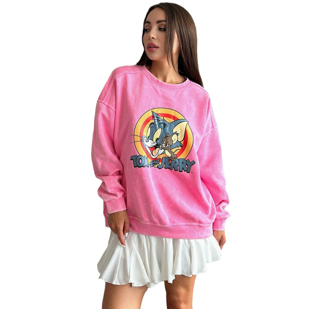 Damen lässiger Kapuzenpullover mit einzigartigem Cartoon-Design Drune