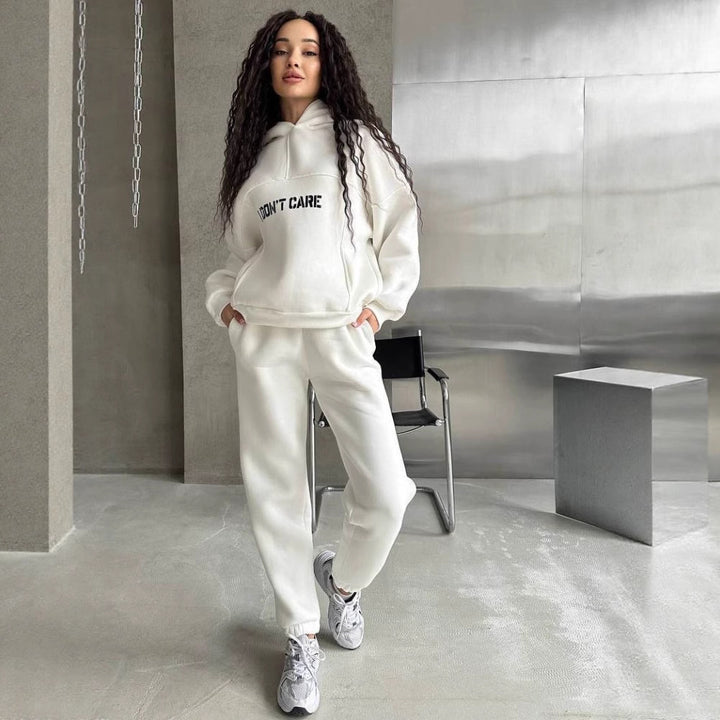 Damen Sportlicher Hoodie mit auffälligem Schriftzug Drune