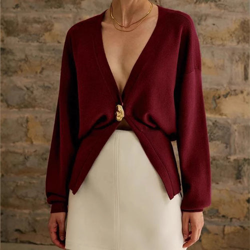 Damen modische Strickjacke mit elegantem Verschluss Drune