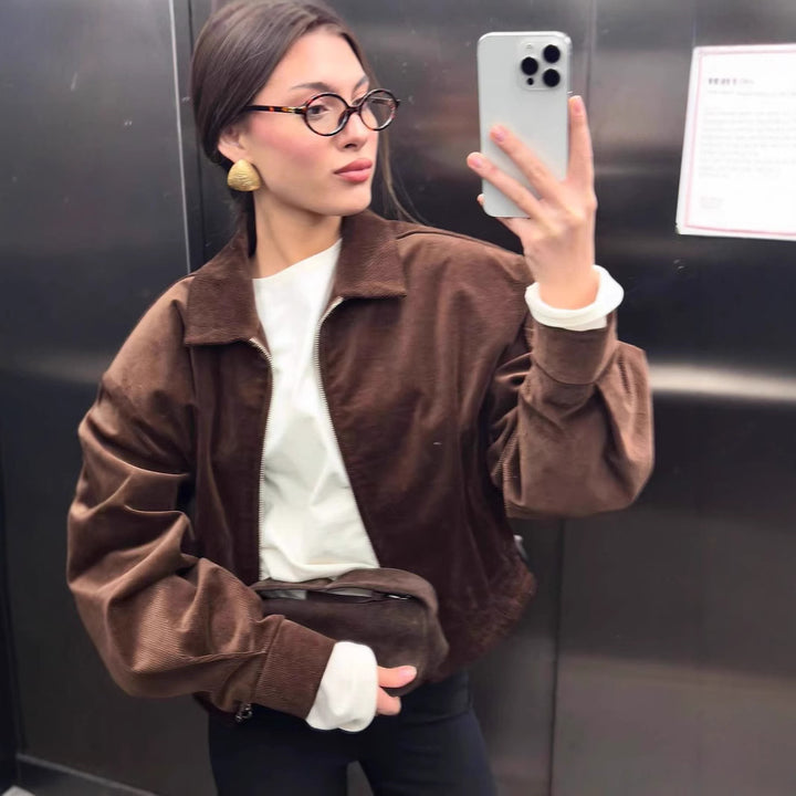 Damen trendige Wildlederjacke Drune